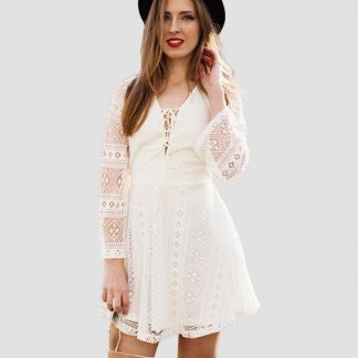Flower White Dress